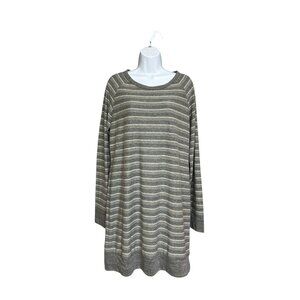 The North Face Gray Stripe Crew Neck Raglan Versatile Tunic Dress Size XL